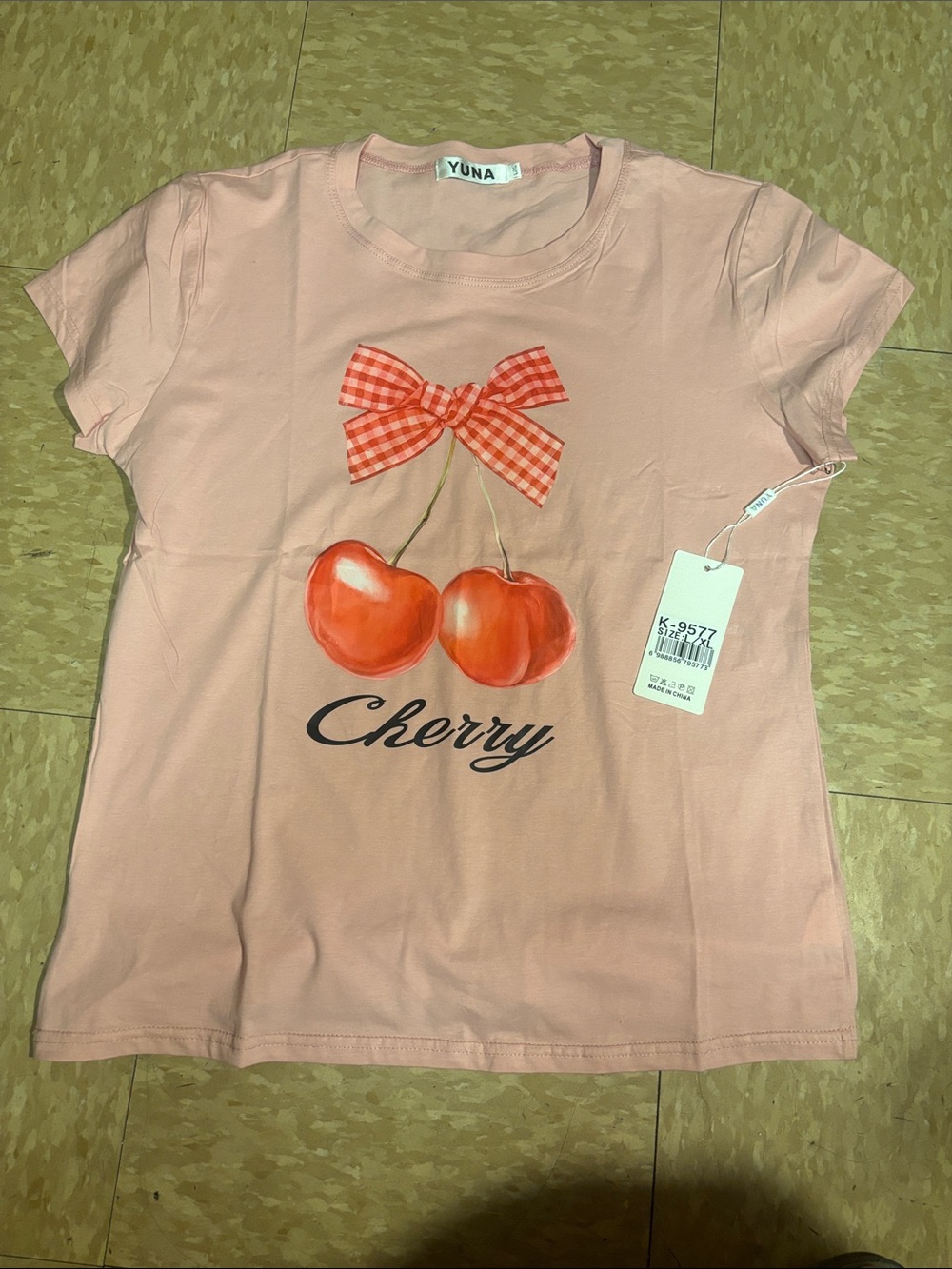 Kids' Pink Cherry Graphic Short Sleeve Tee